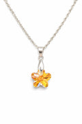 Colar Feminino Prata Singapura com Pingente Flor Swarovski 12mm Aurora Boreal
