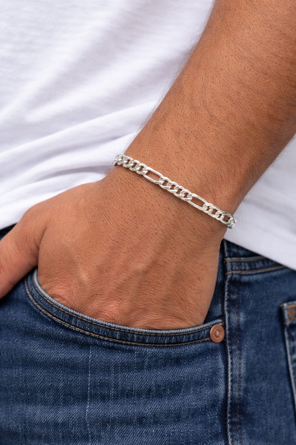 Pulseira Prata 925 Masculino Elo 3x1 20,5cm 10,5g