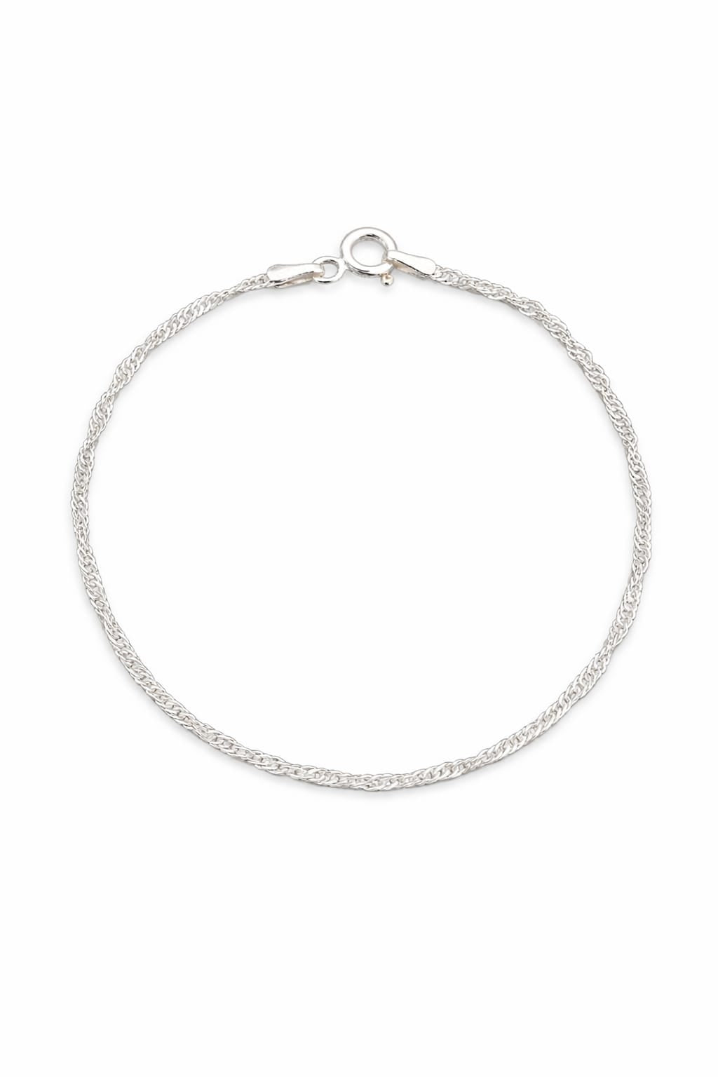 Pulseira Prata 925 Feminina Singapura 18cm 1,1g