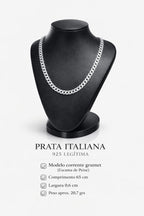 Corrente Prata 925 Masculino Grumet 65cm 0,6cm 20,7g