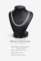 Corrente Prata 925 Masculino Grumet 55cm 0,5cm 11,5g