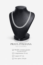 Corrente Prata 925 Masculino Grumet 55cm 0,7cm 23,8g