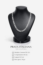 Corrente Prata 925 Masculino Elo 3x1 60cm 0,5cm 18g