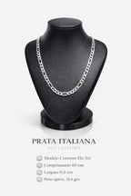 Corrente Prata 925 Masculino Elo 3x1 60cm 0,5cm 11,6g