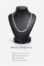 Corrente Prata 925 Masculino Elo 3x1 69cm 0,5cm 21,8g