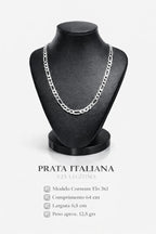Corrente Prata 925 Masculino Elo 3x1 64cm 0,5cm 12,5g