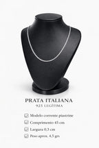 Corrente Prata 925 Masculino Piastrine 45cm 0,3cm 4,5g
